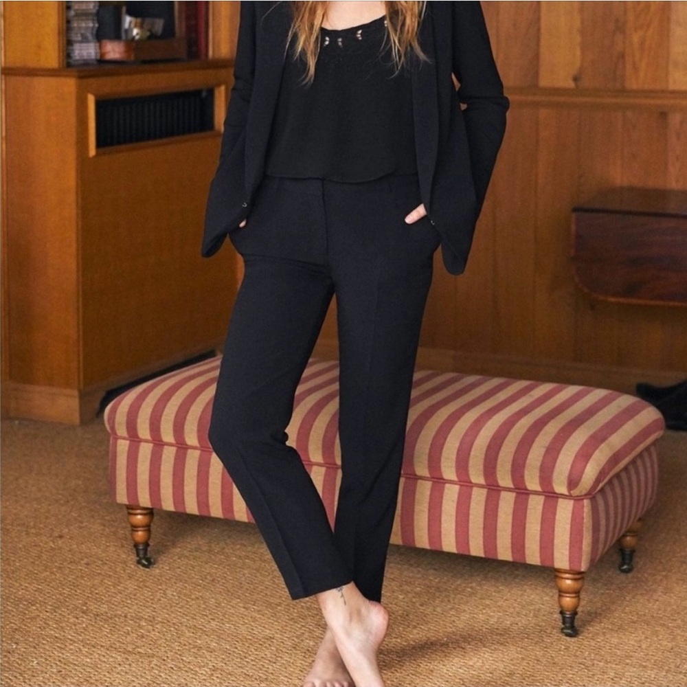Sezane Navy Gustav Trousers Sz 36